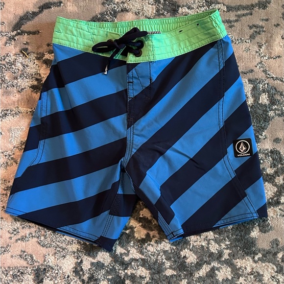 Volcom Kids Swim Trunks - Blue and Green - Picture 1 of 3